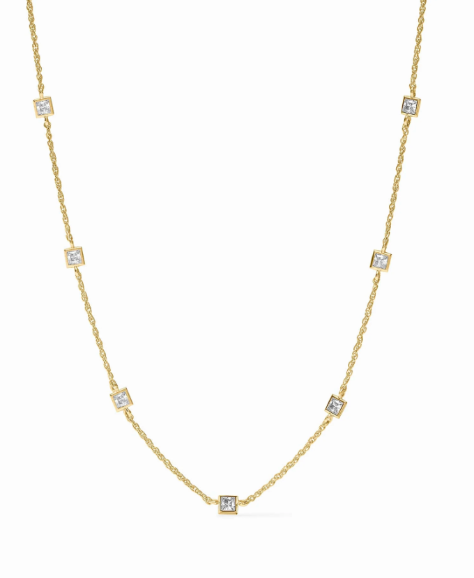 Jolie Delicate Station Necklace- Cubic Zirconia