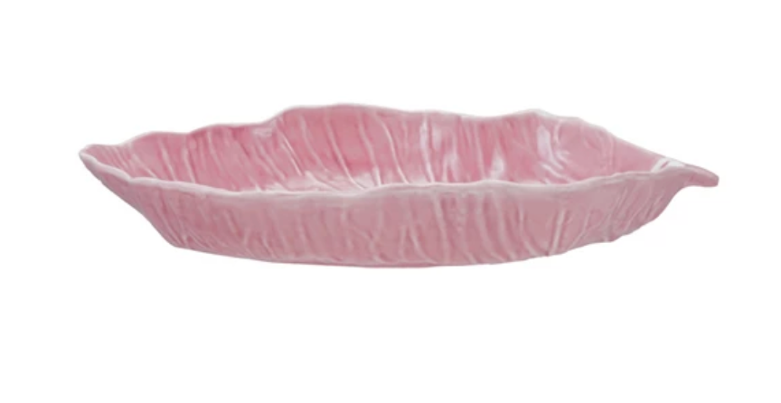 Stoneware Cabbage Shaped Platter, Pink