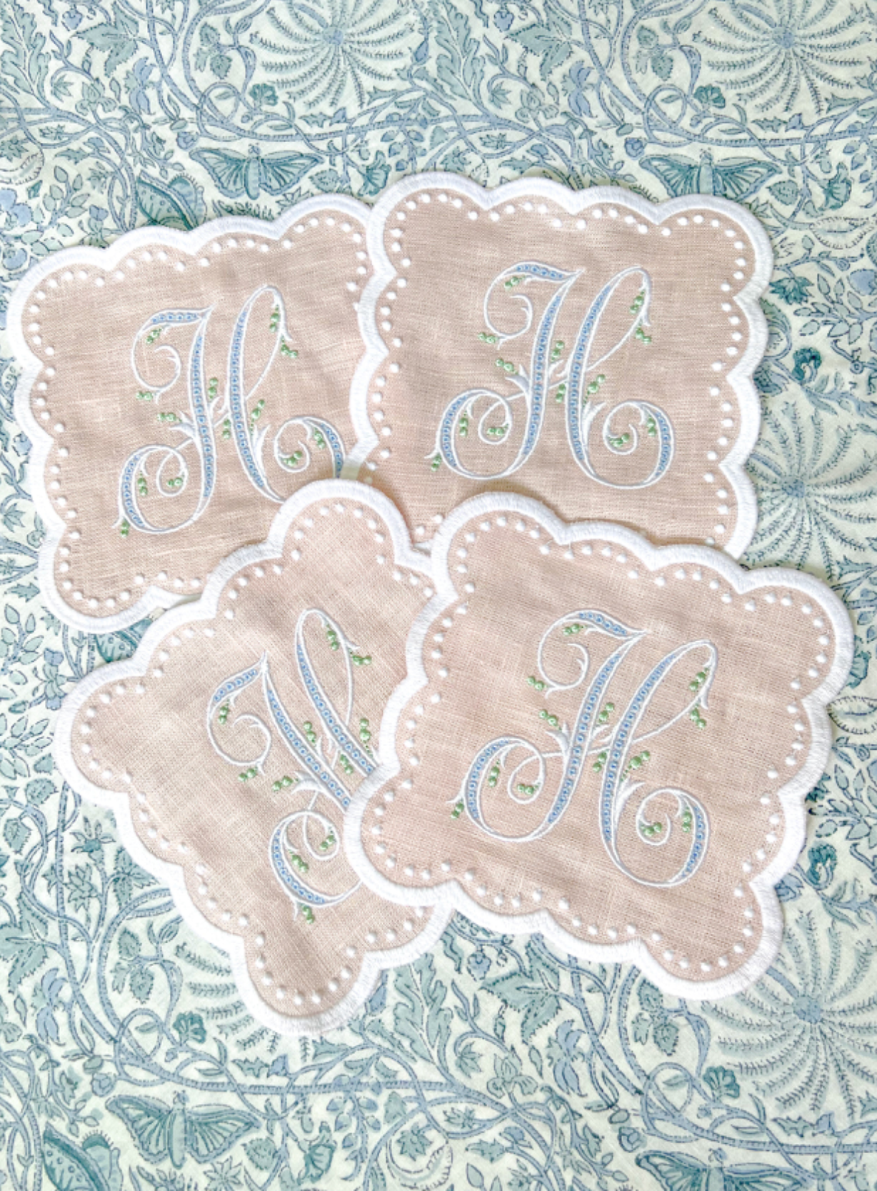 Scalloped Cocktail Napkins, set of 4
