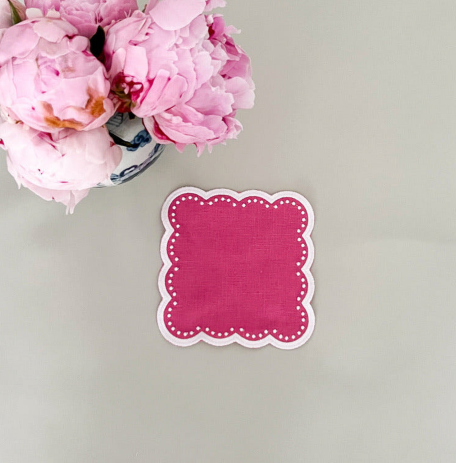 Scalloped Cocktail Napkins, set of 4