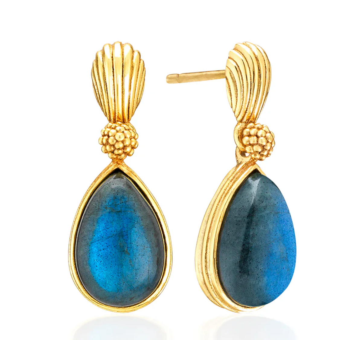 MONIQUE Gem Post Earrings - Blue Labradorite