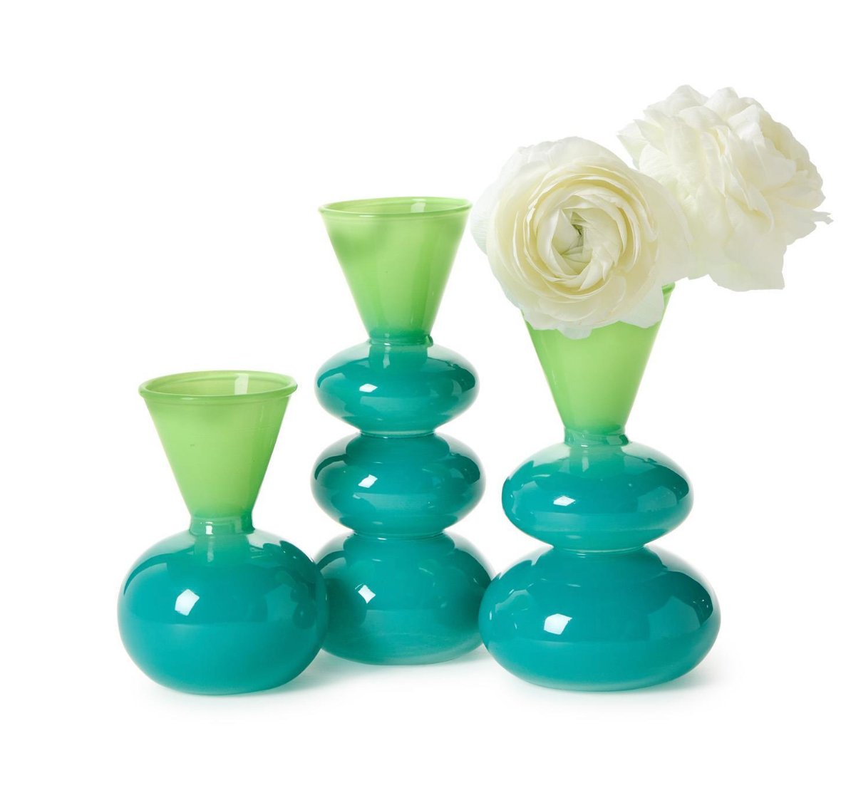 Aqua Verde Glass Vases