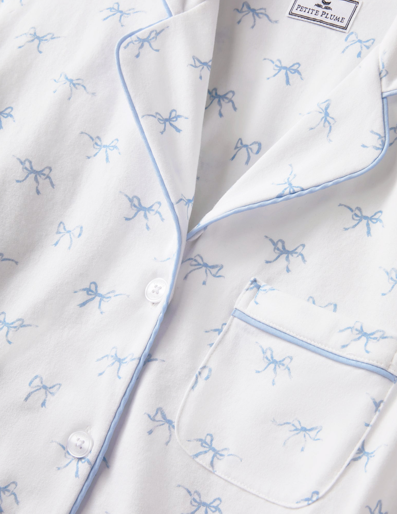 Women's Pima Pajama Set in Something Blue Bows