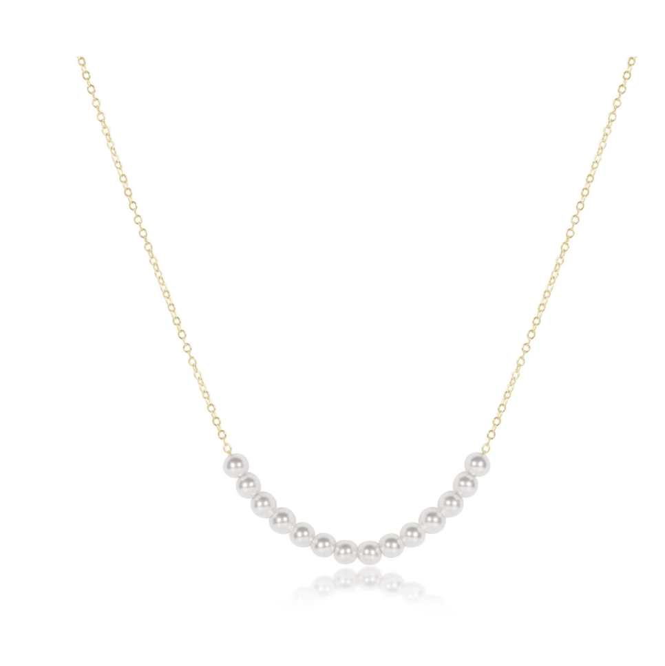 16" necklace gold - classic beaded bliss - 4mm pearl