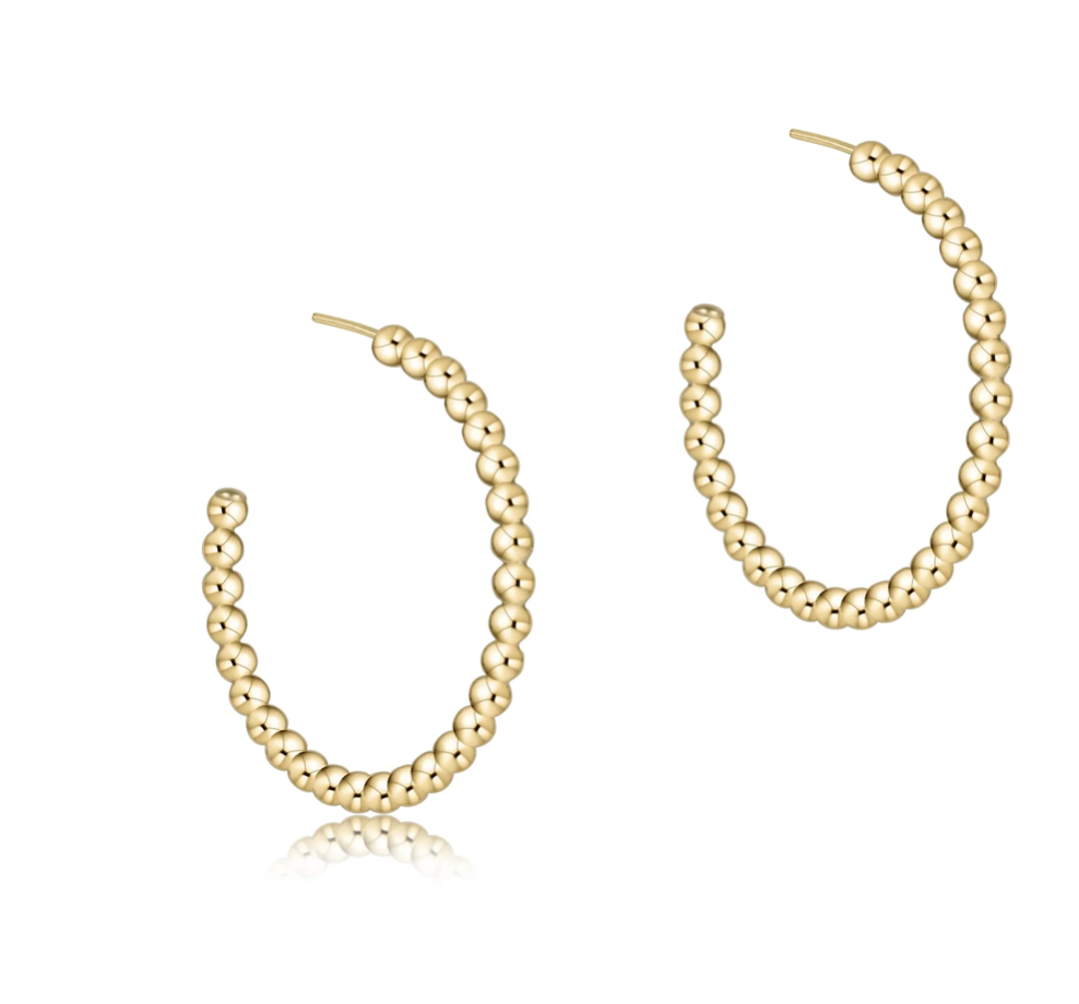 beaded classic 1.25" post hoop