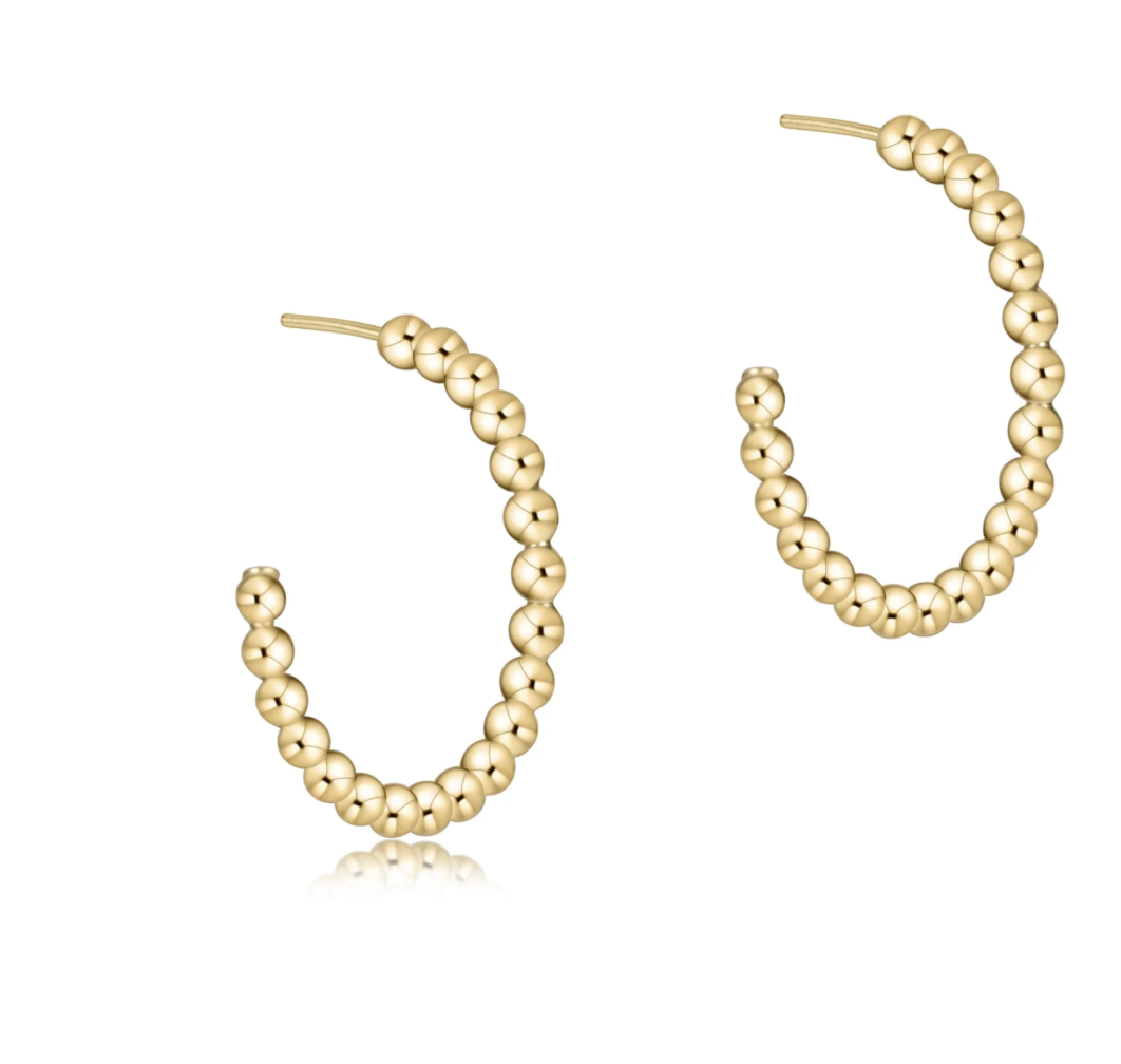 beaded classic 1.25" post hoop