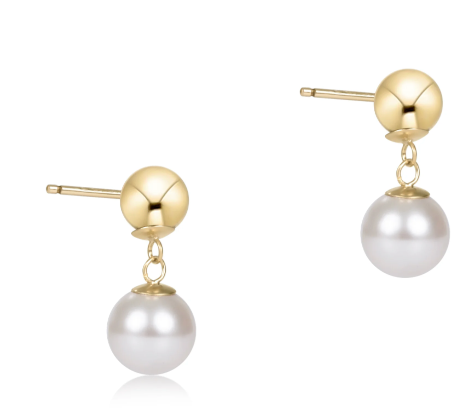 classic ball drop stud - pearl