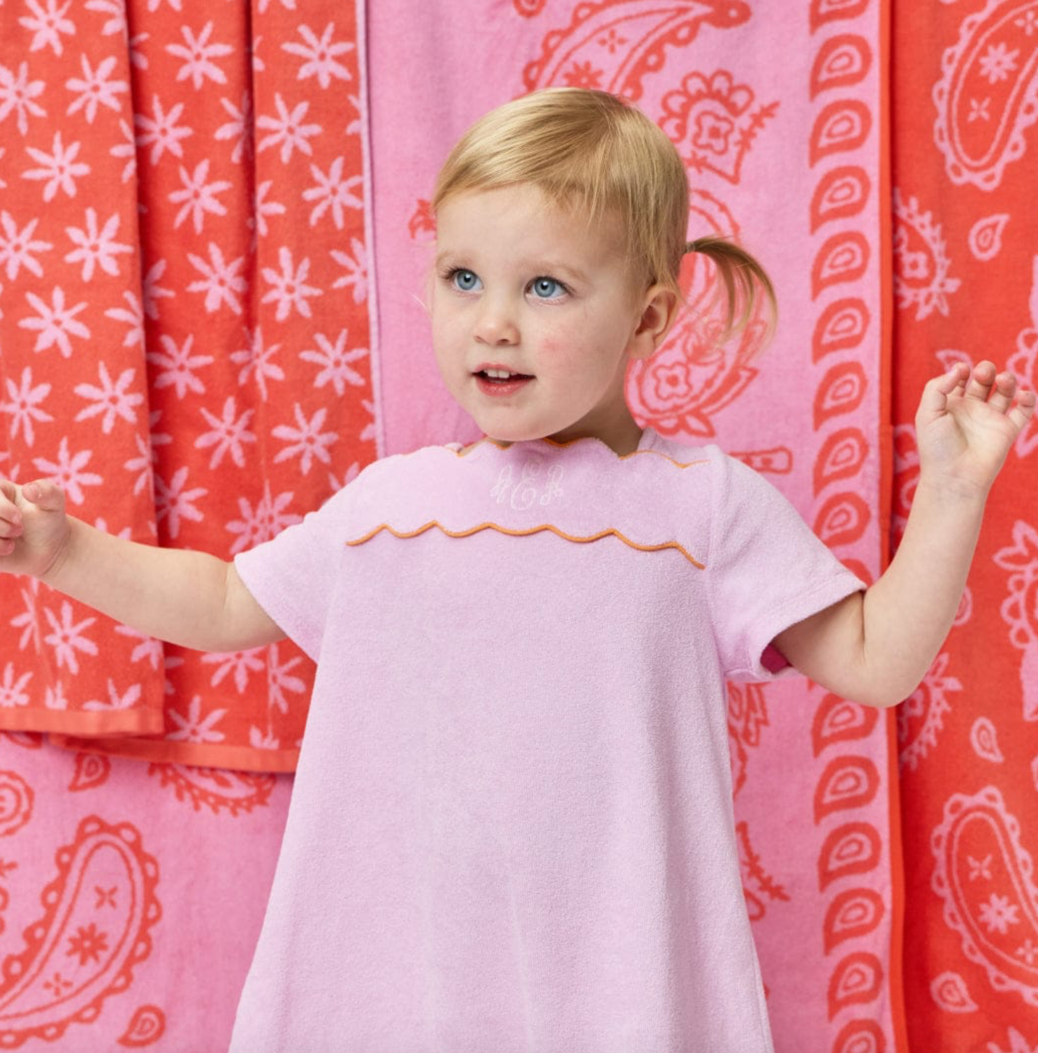 Weezie Girls' Dress Lilac with Orange