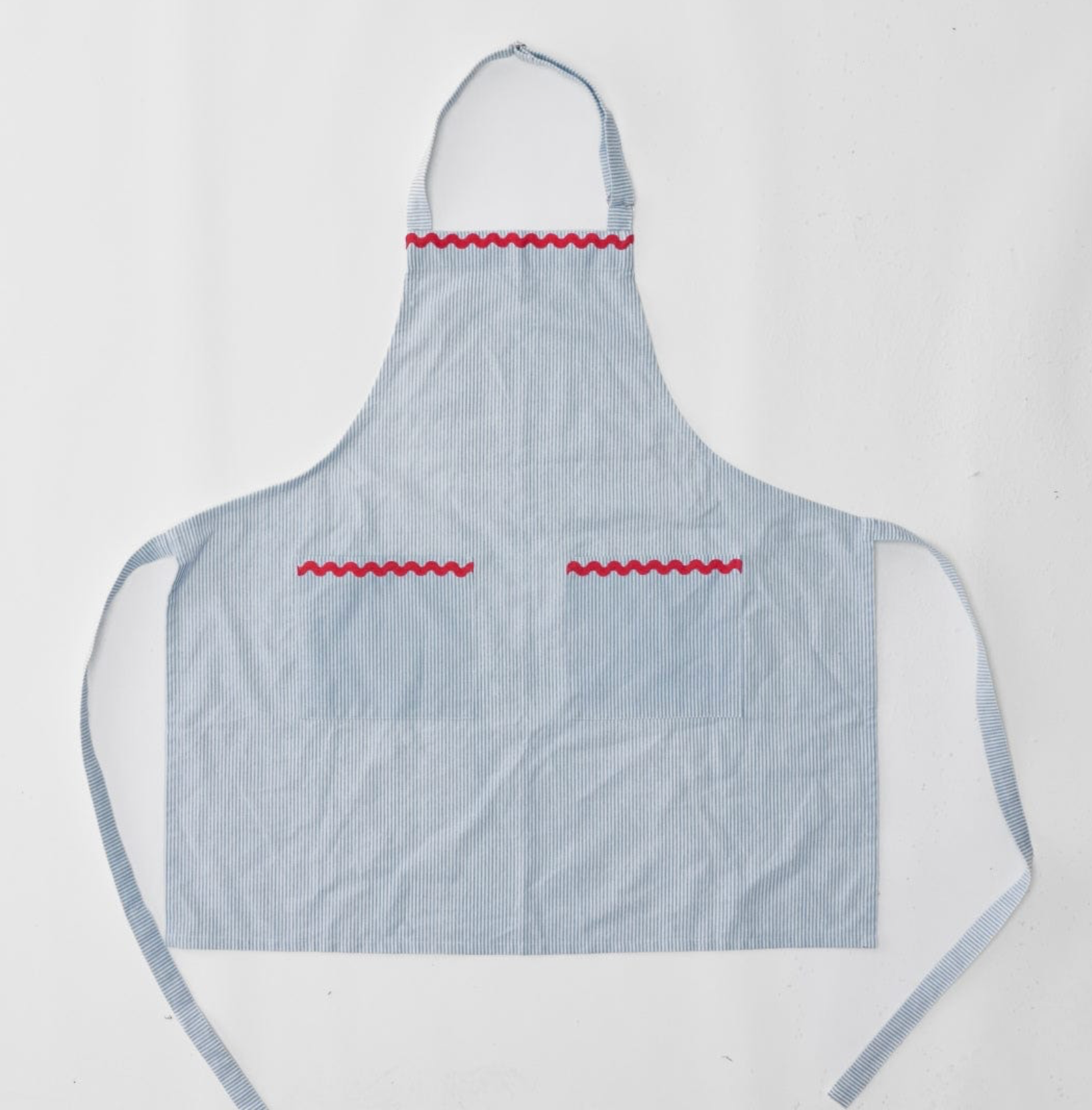 Weezie Women’s Apron Blue and White Stripe
