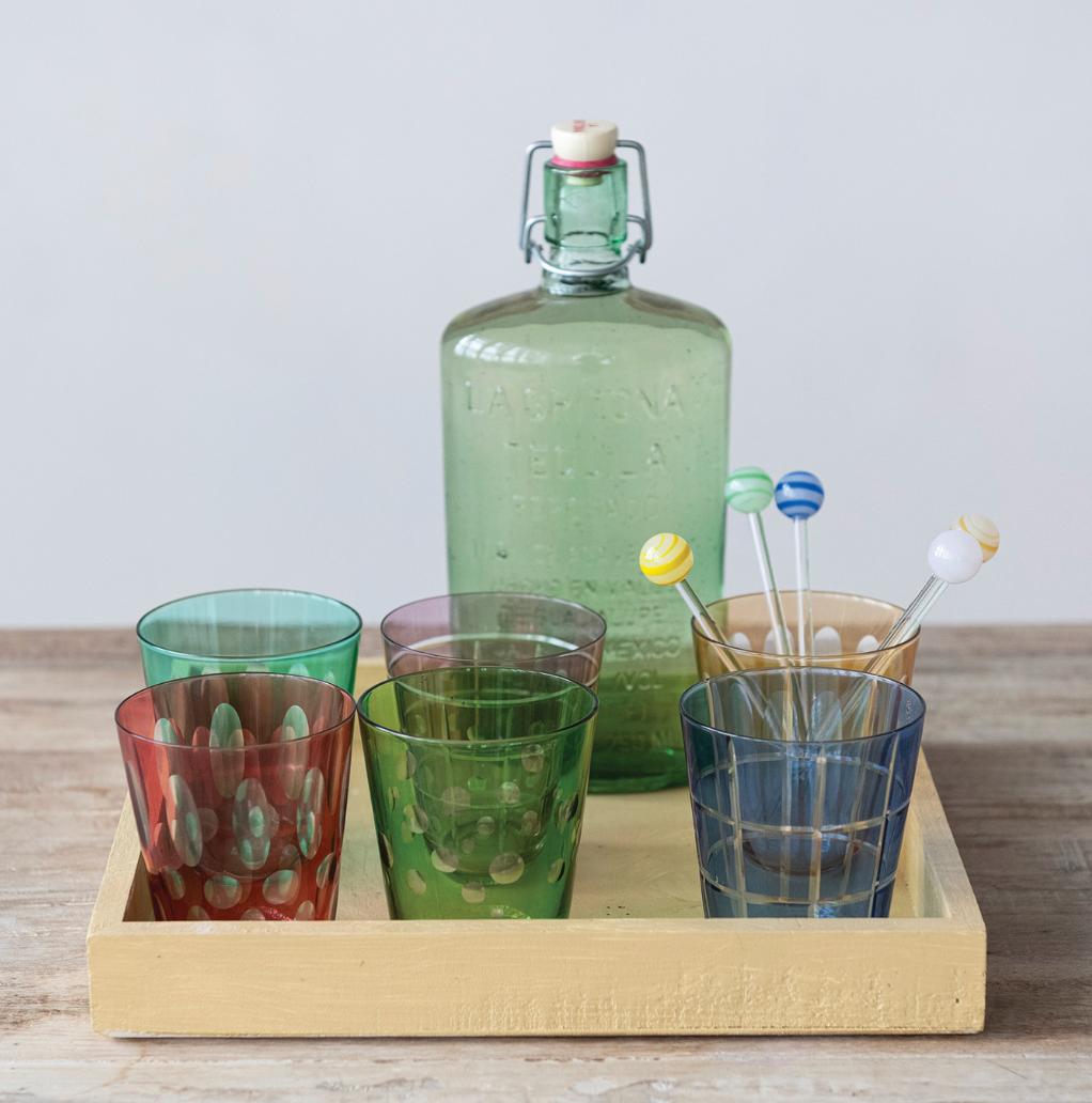 Etched Drinking Glass