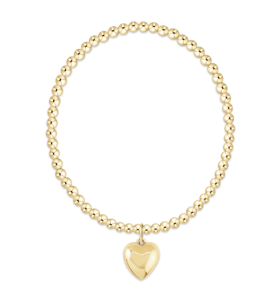 Enewton Classic Gold 3mm Bracelet - Love Plush Gold Charm