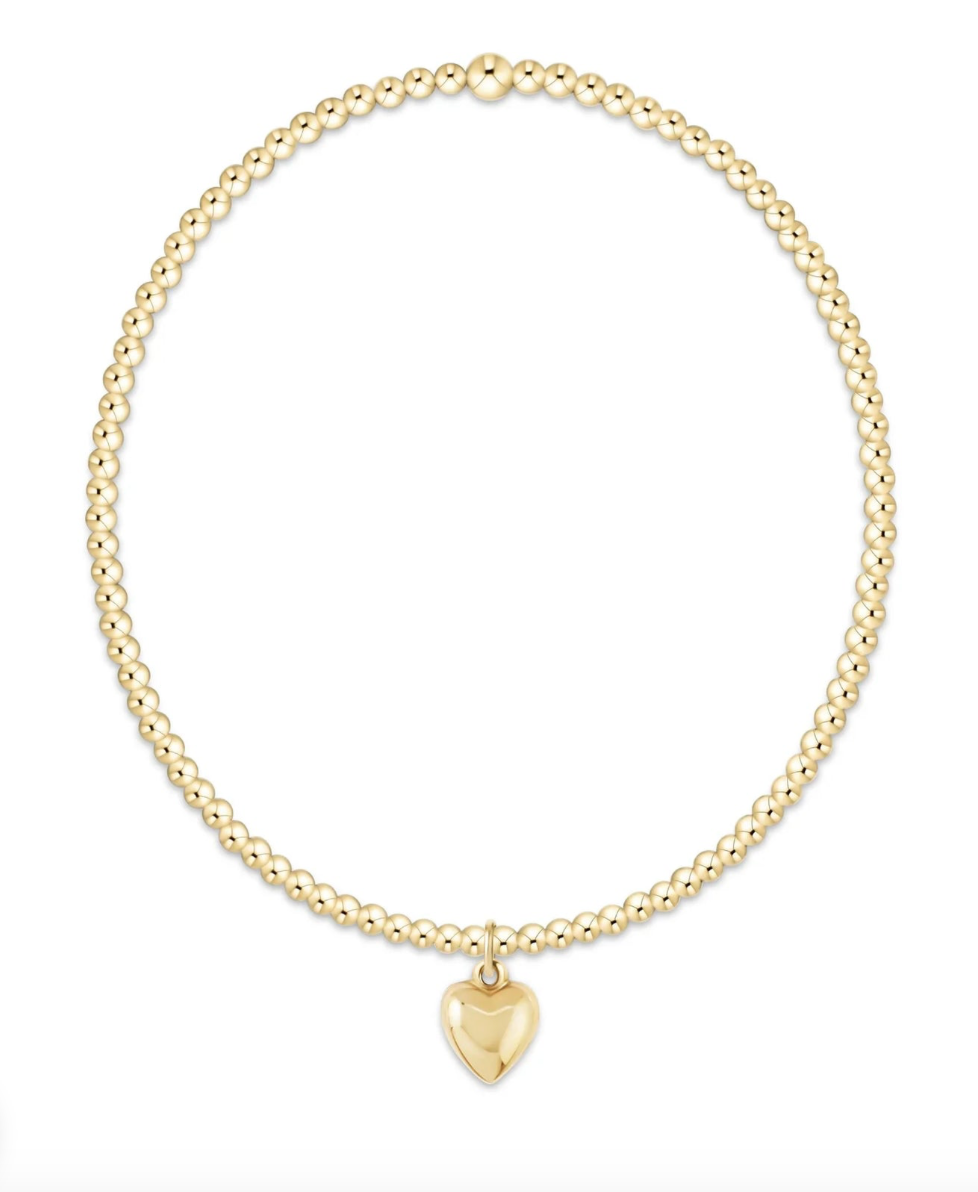 Enewton Egirl Classic Gold 2mm Bracelet - Love Plush Small Gold Charm