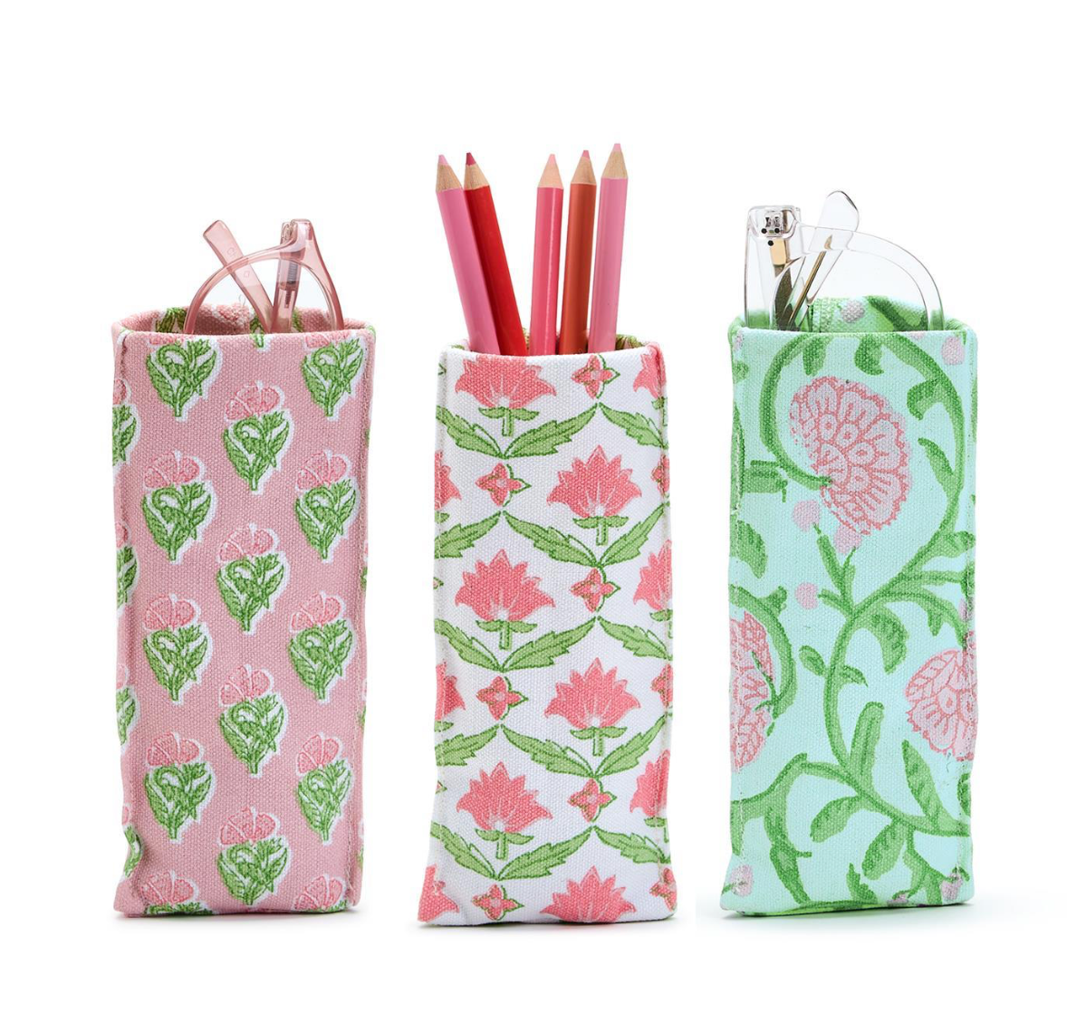 Looking Good Floral Block Print Eyeglasses Holder