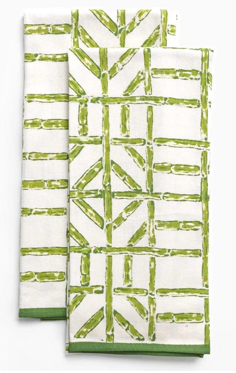 Green Bamboo Tea Towels