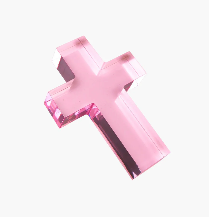 Small Acrylic Cross Weight
