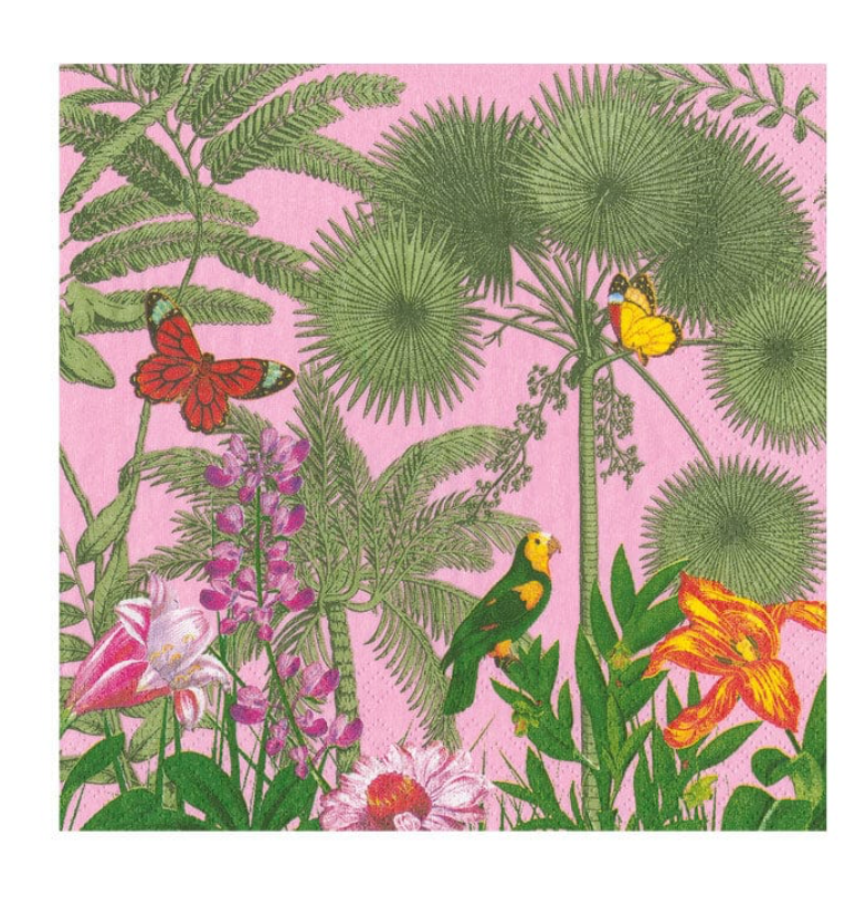 Paradise Garden Pink Napkin Cocktail