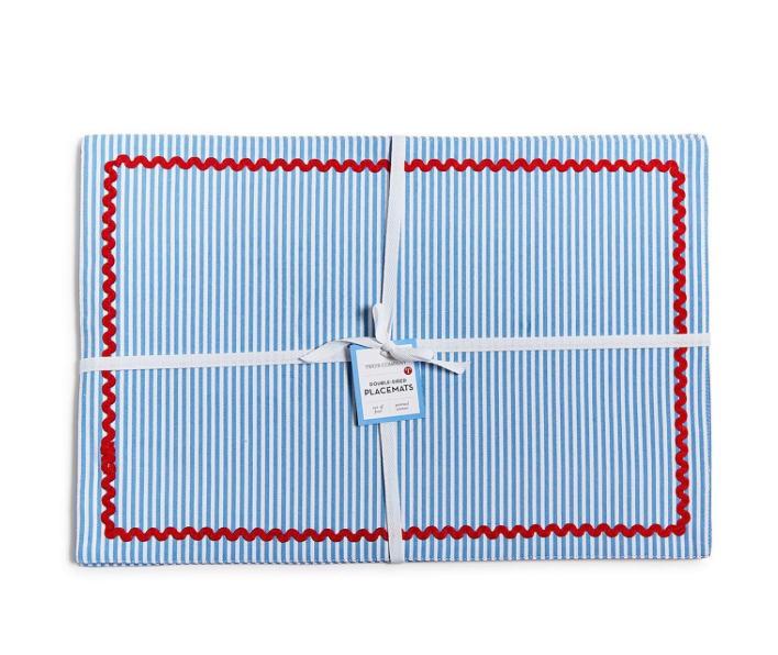 Red, White and Bloom Double Sided Fabric Placemat