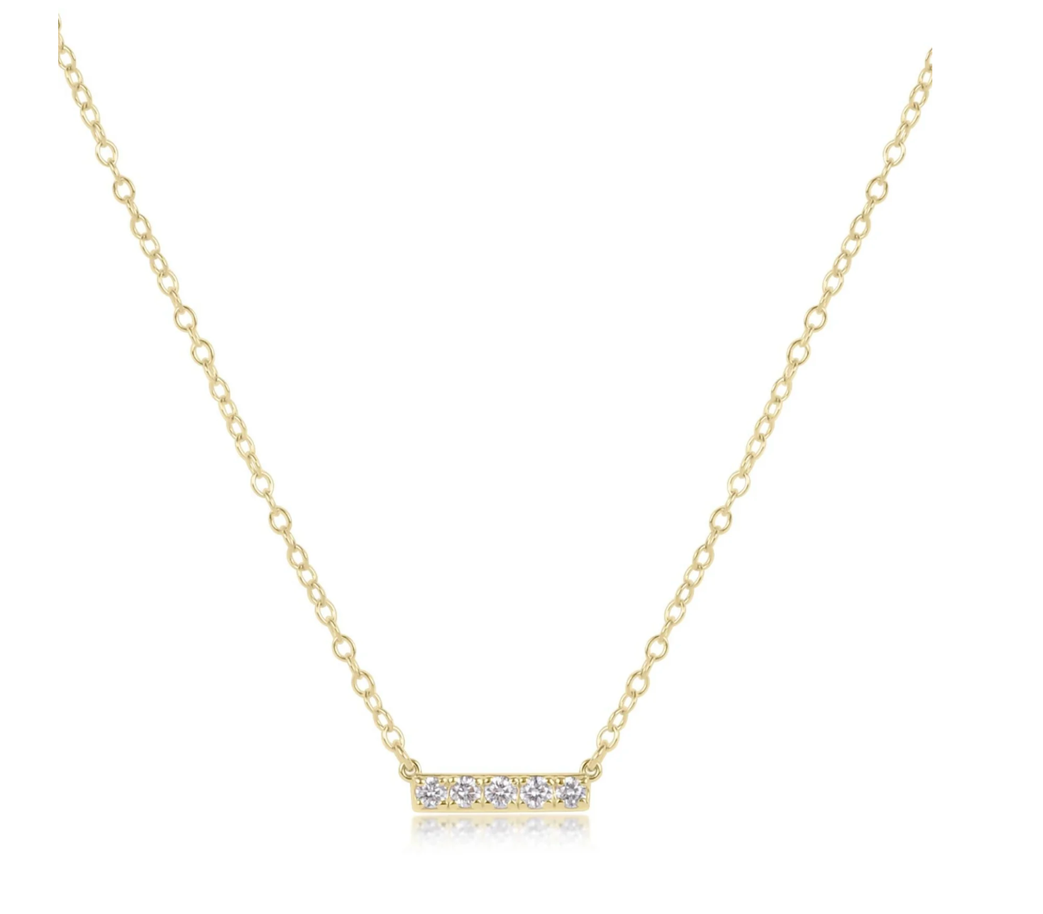 14kt gold and diamond significance bar necklace - five