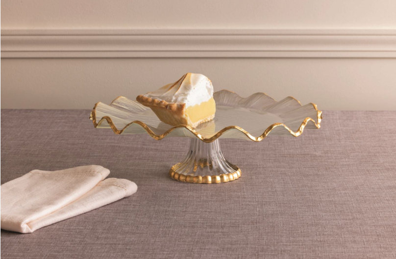 Gold Edge Ruffle Cake Stand