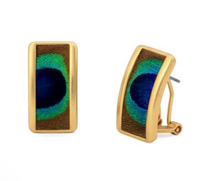 Olivia Rectangle Stud Brackish Earring