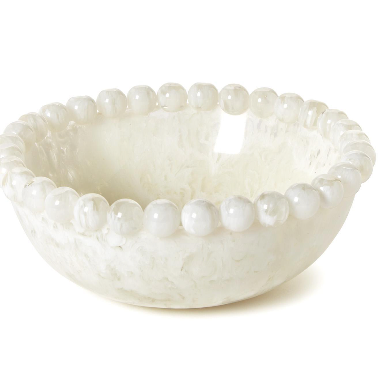 White Beaded Rim Bowl