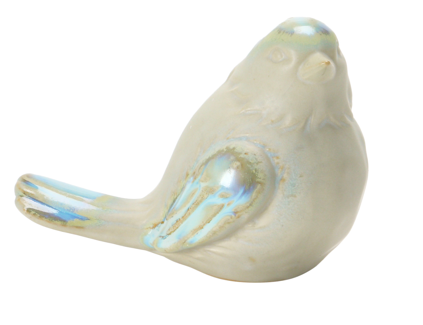 Stoneware White and Blue Bird