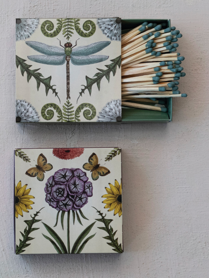 Safety Matches in Matchbox w/ Animals and Botanicals