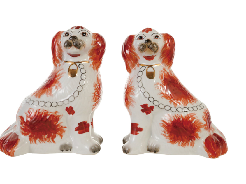 Stoneware Staffordshire Dog Figurines (Set of 2)