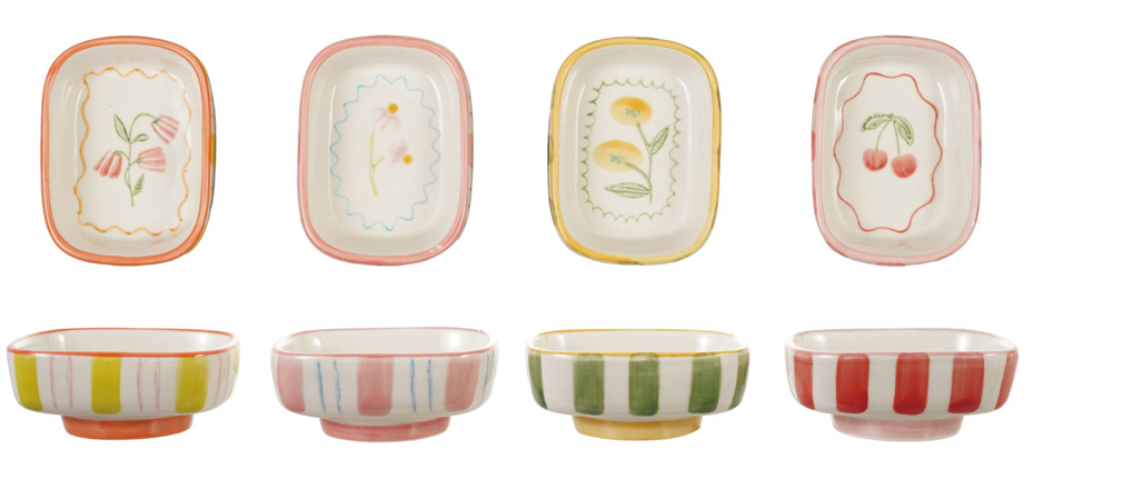 Hand Painted Fruit/Flower Trinket Dishes