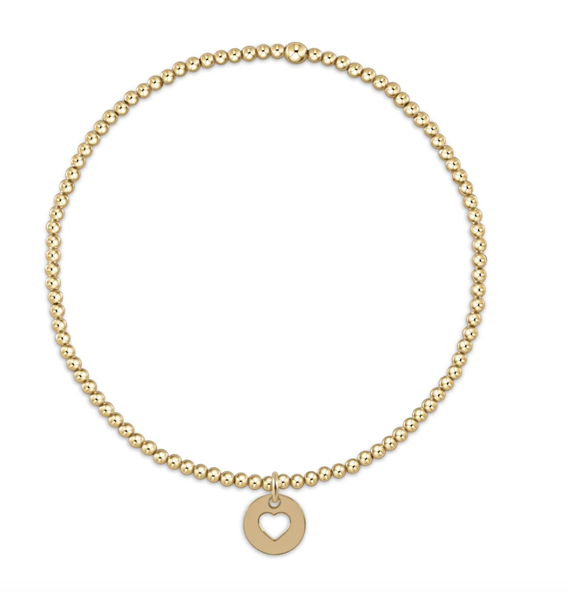 Classic Gold 2mm Bracelet- Love Small Gold Disc
