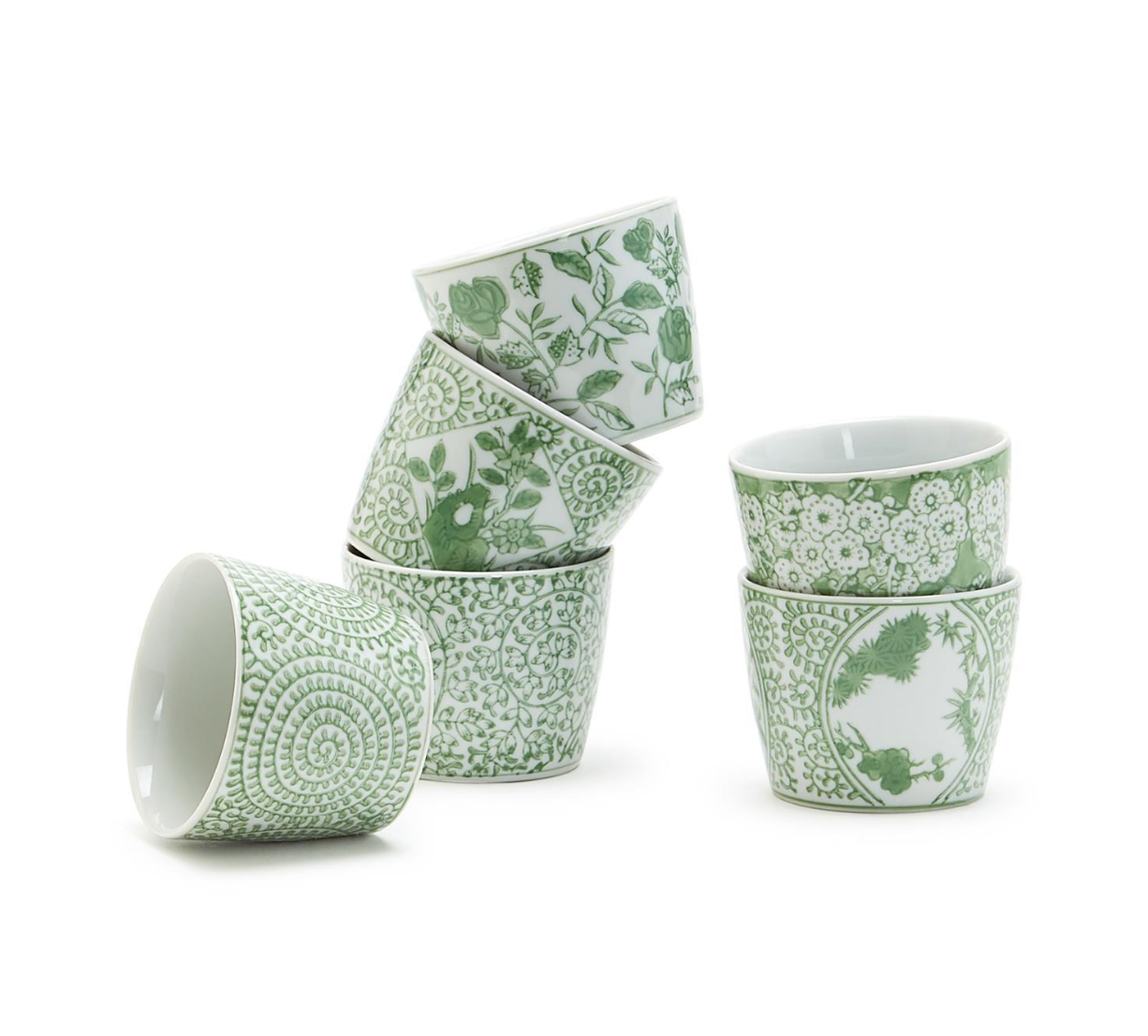 Green Hand-Painted Porcelain Cachepot