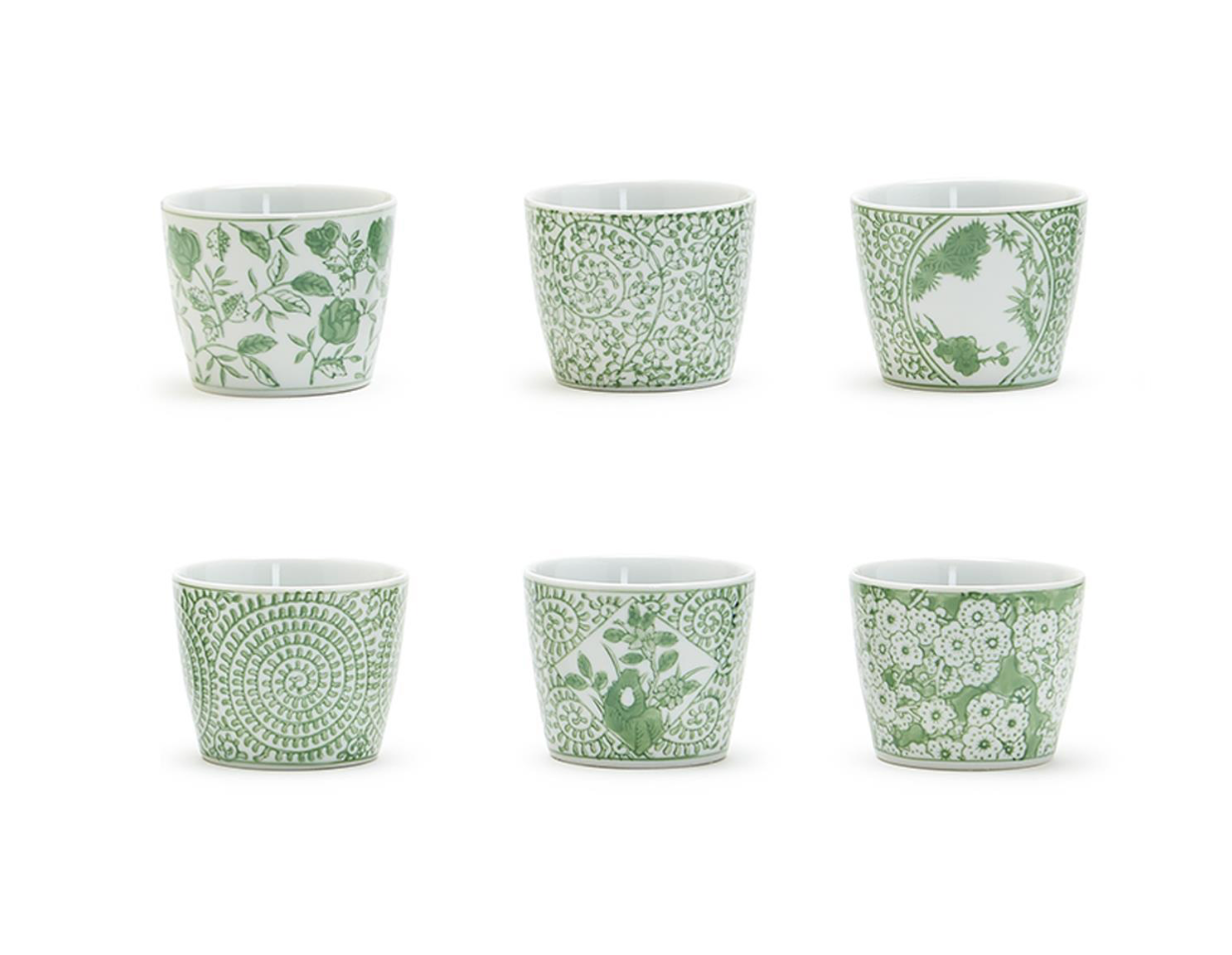 Green Hand-Painted Porcelain Cachepot