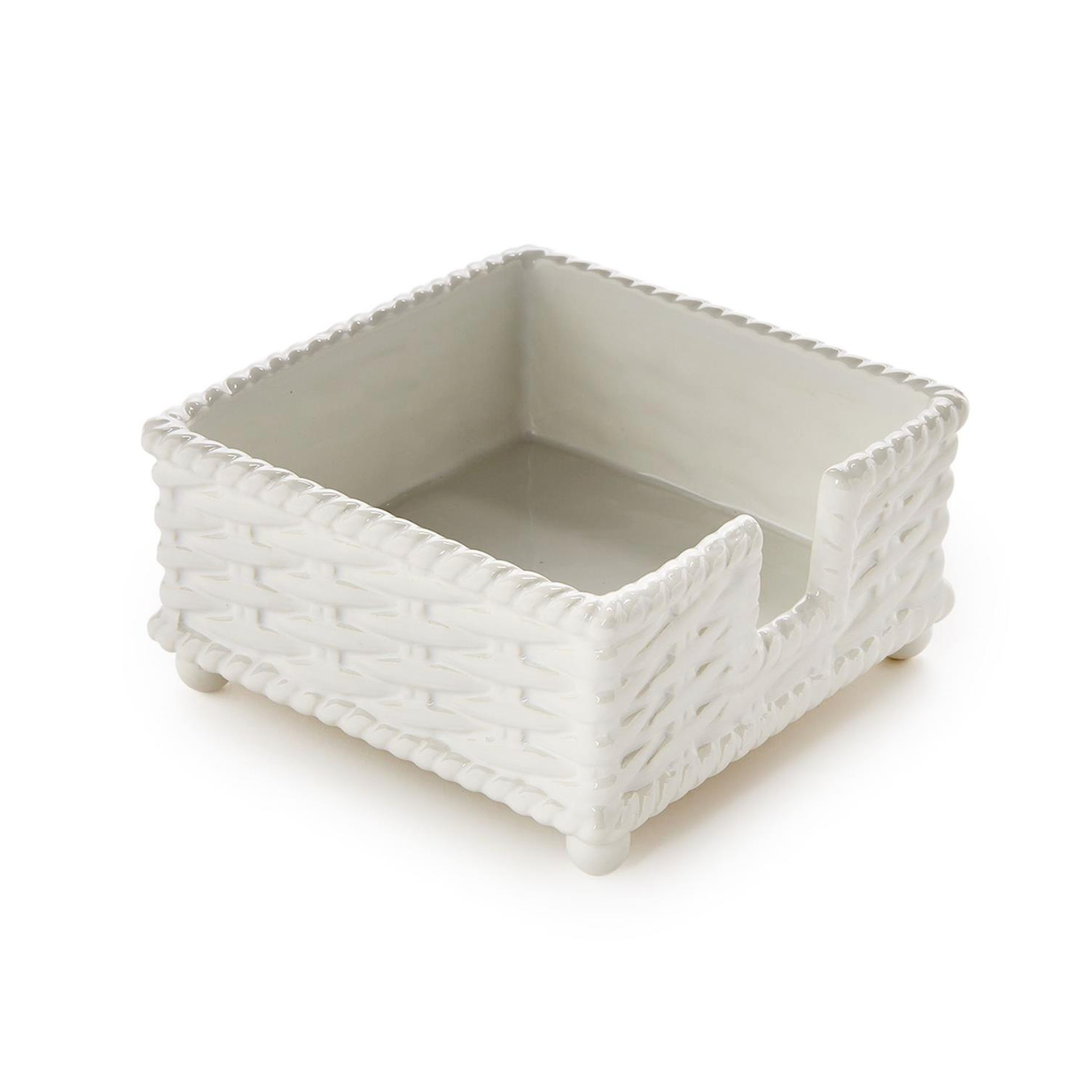 Two's Company Basketweave Cocktail Napkin Holder