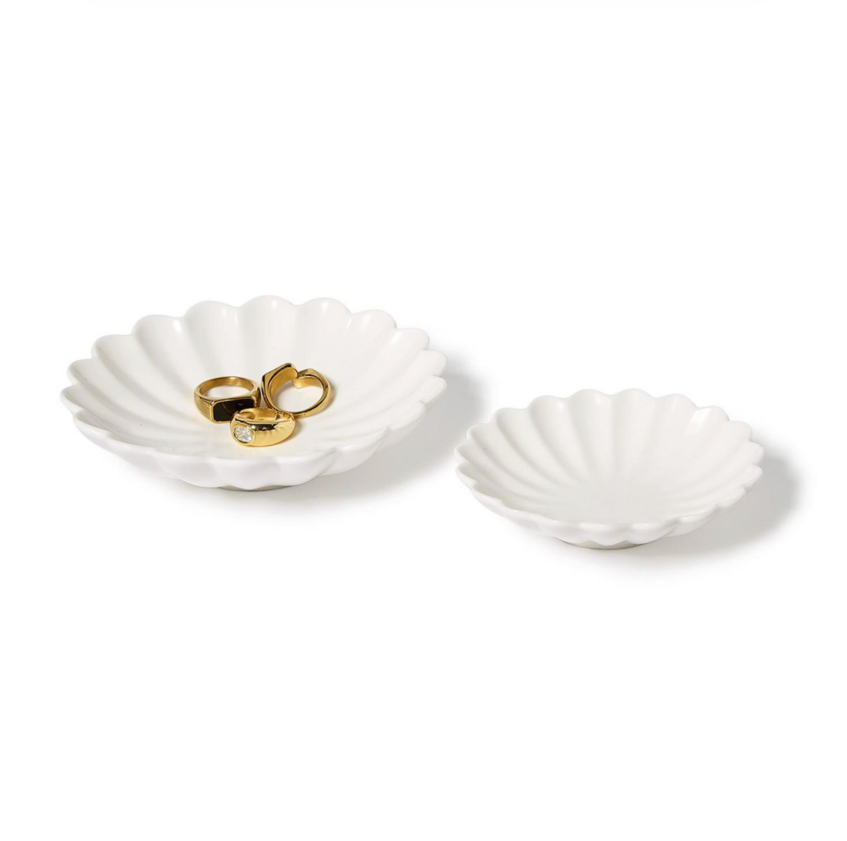 Ruffled Edge Matte White Tidbit Dishes