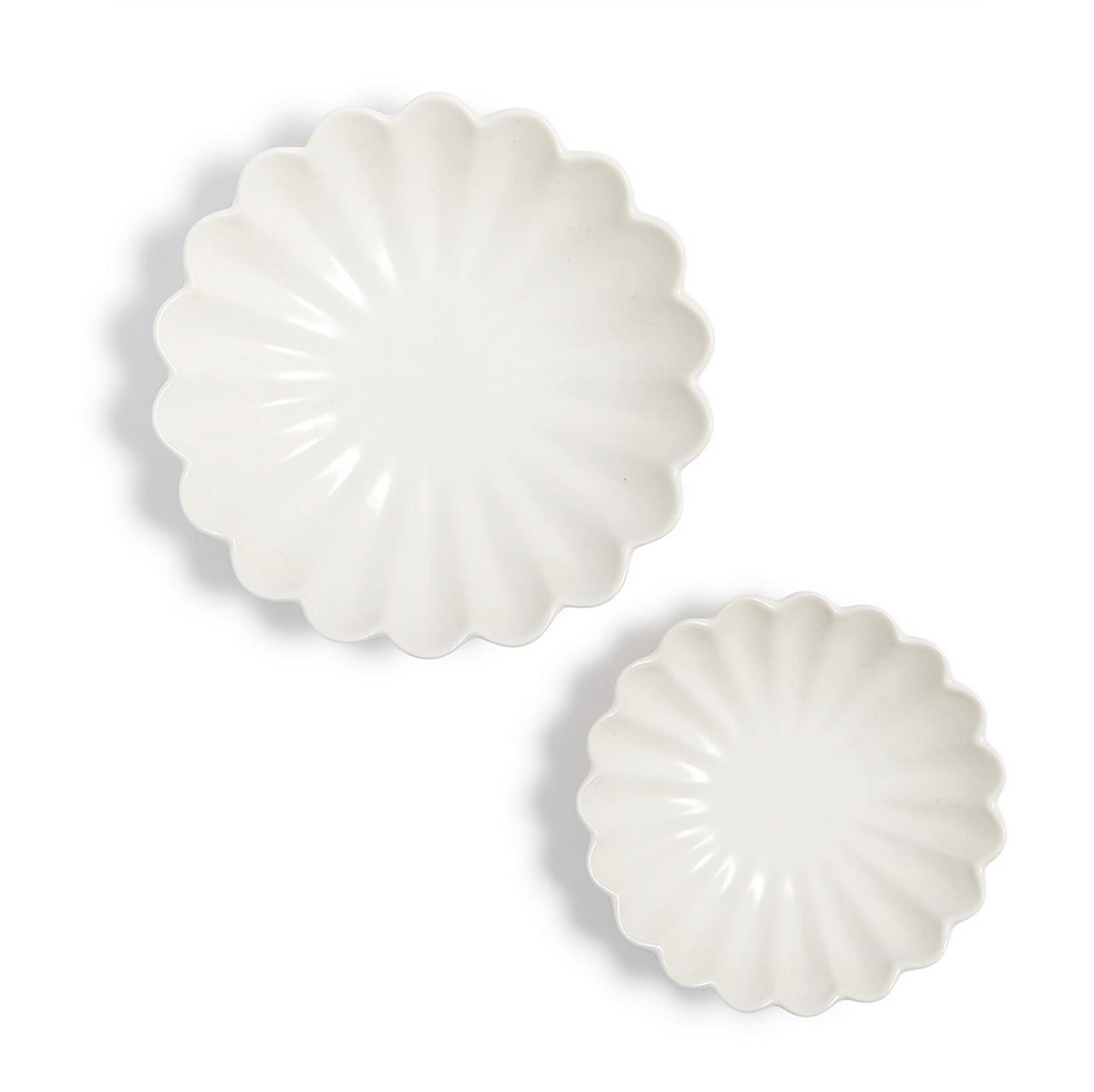 Ruffled Edge Matte White Tidbit Dishes