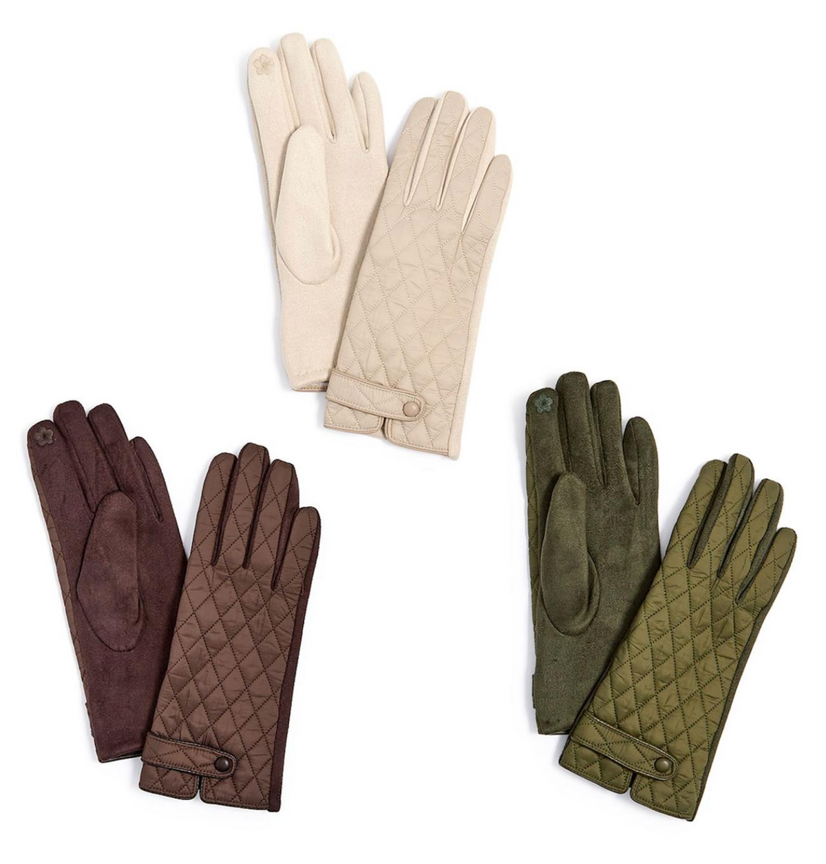 Metro Quilt Glove with Quilted Fabric upper and Soft Microsuede Palm with Touchscreen Fingertips