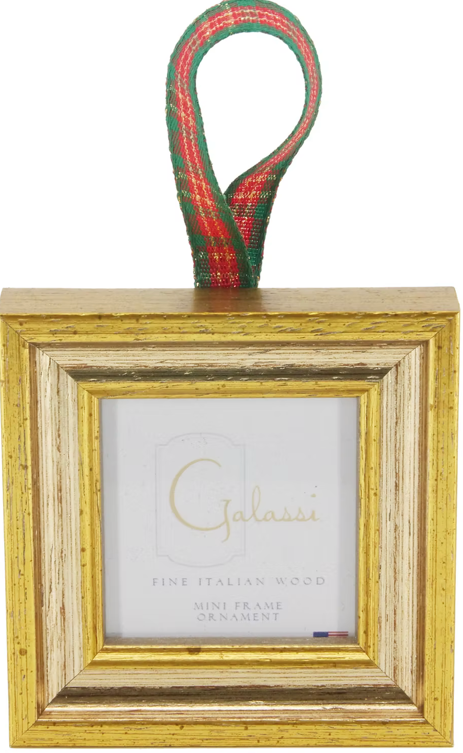 Gold w/Silver Traditional w/ Plaid Ribbon Ornament