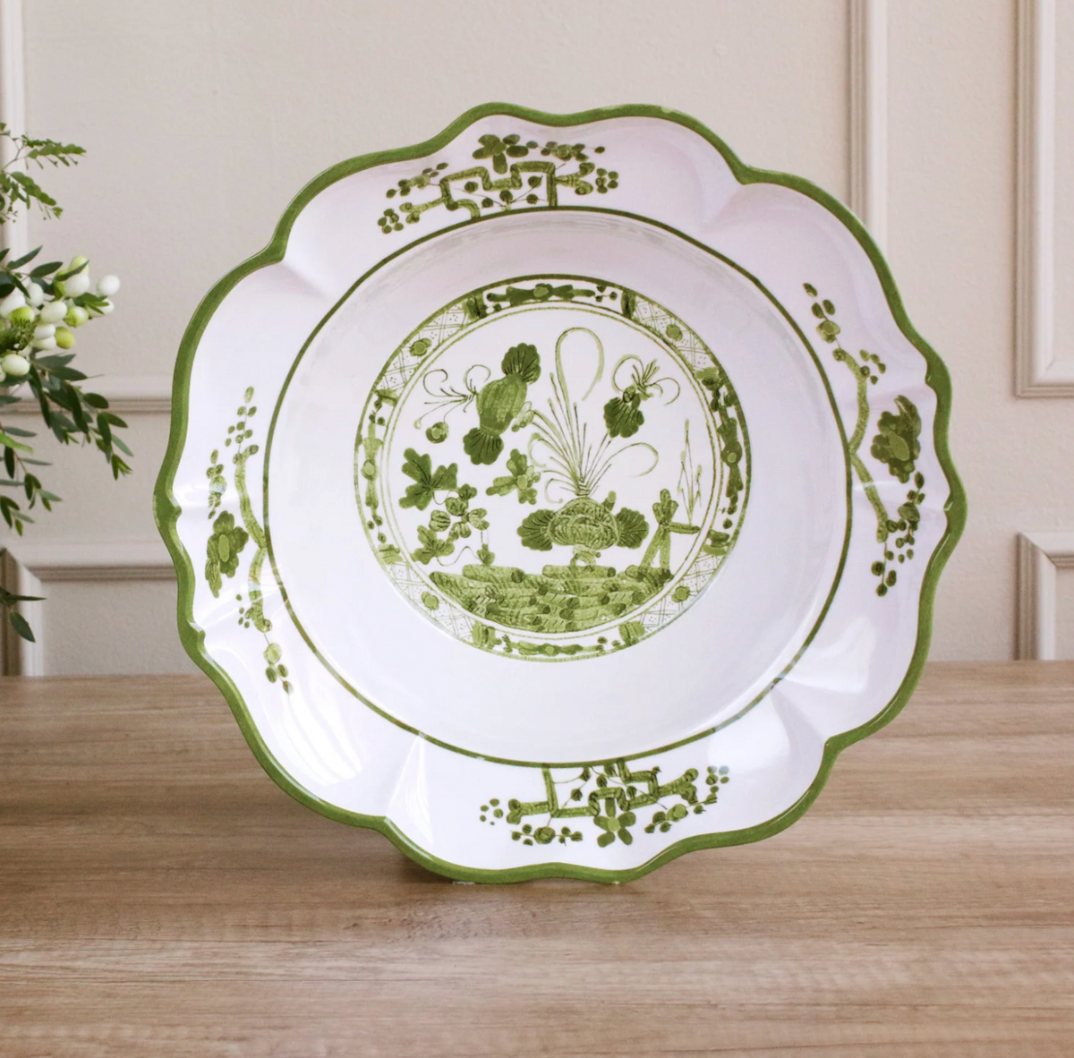 VIDA Faenza Bowl (Green and White)