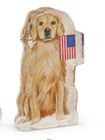 Patriotic Pup Acrylic Block Cut Out