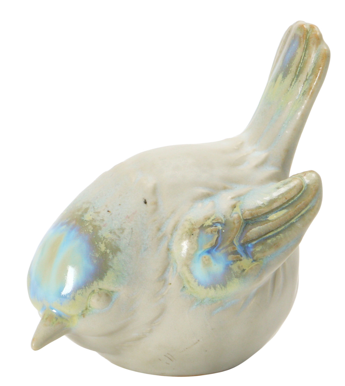 Stoneware White and Blue Bird