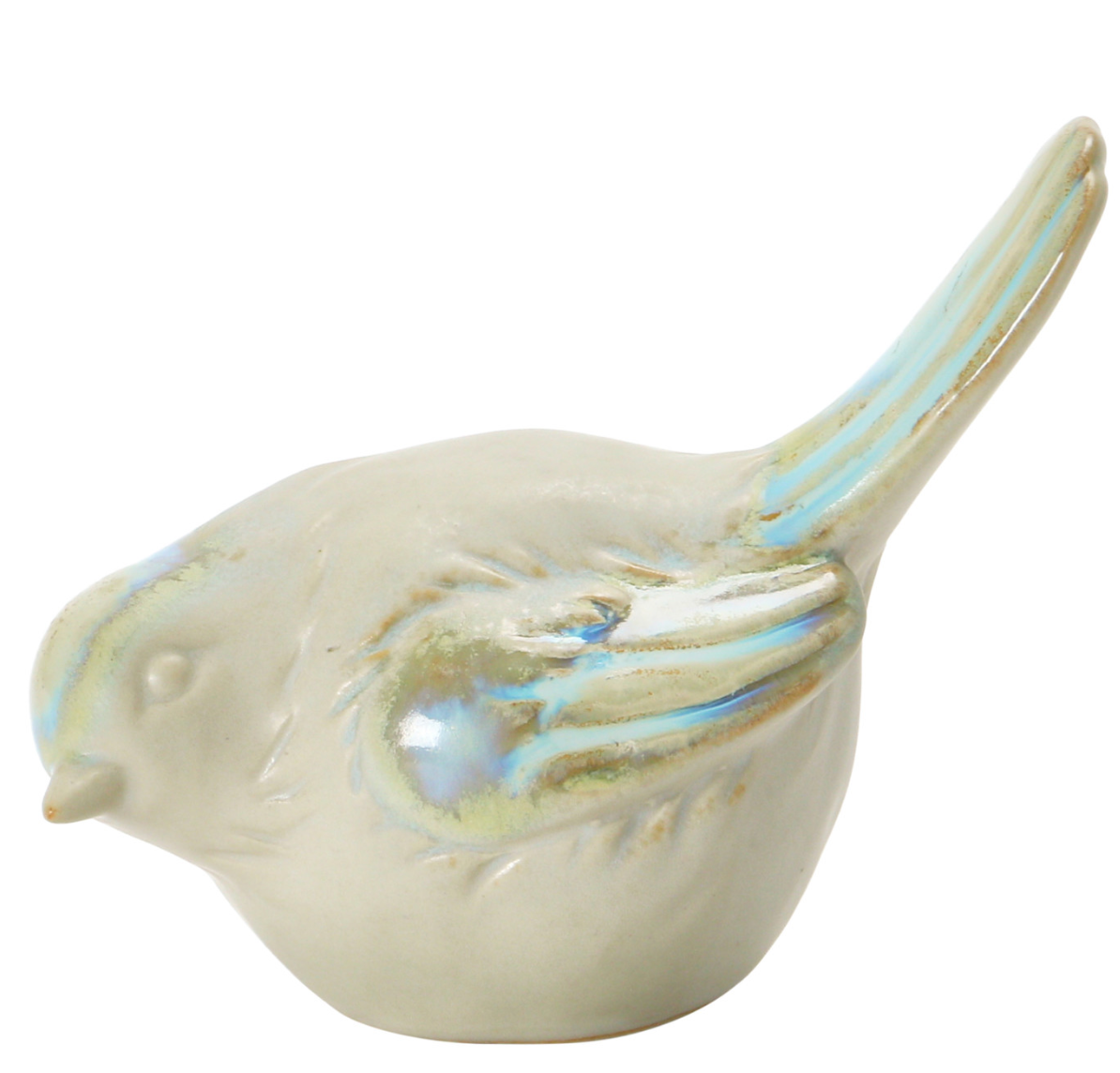 Stoneware White and Blue Bird