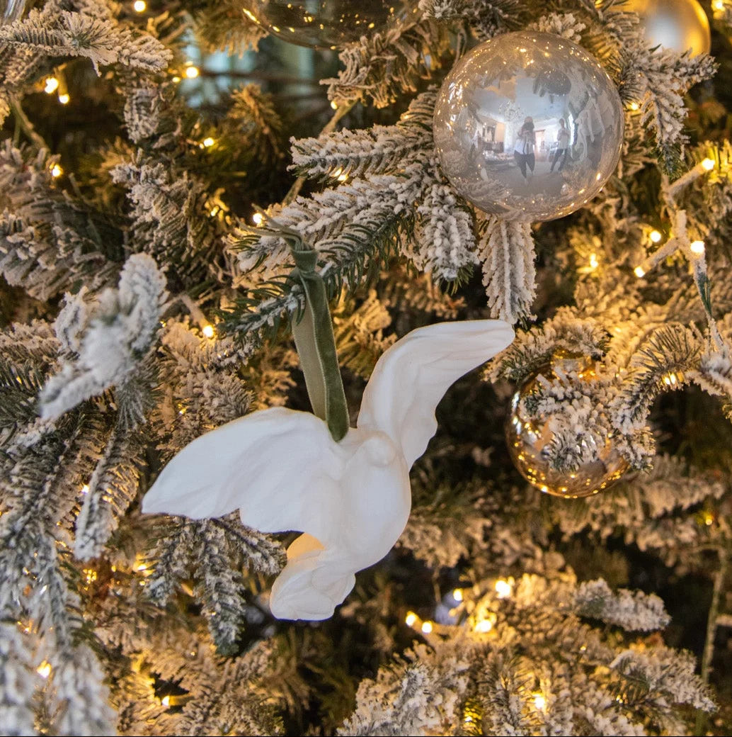 Sculpted White Dove Ornament