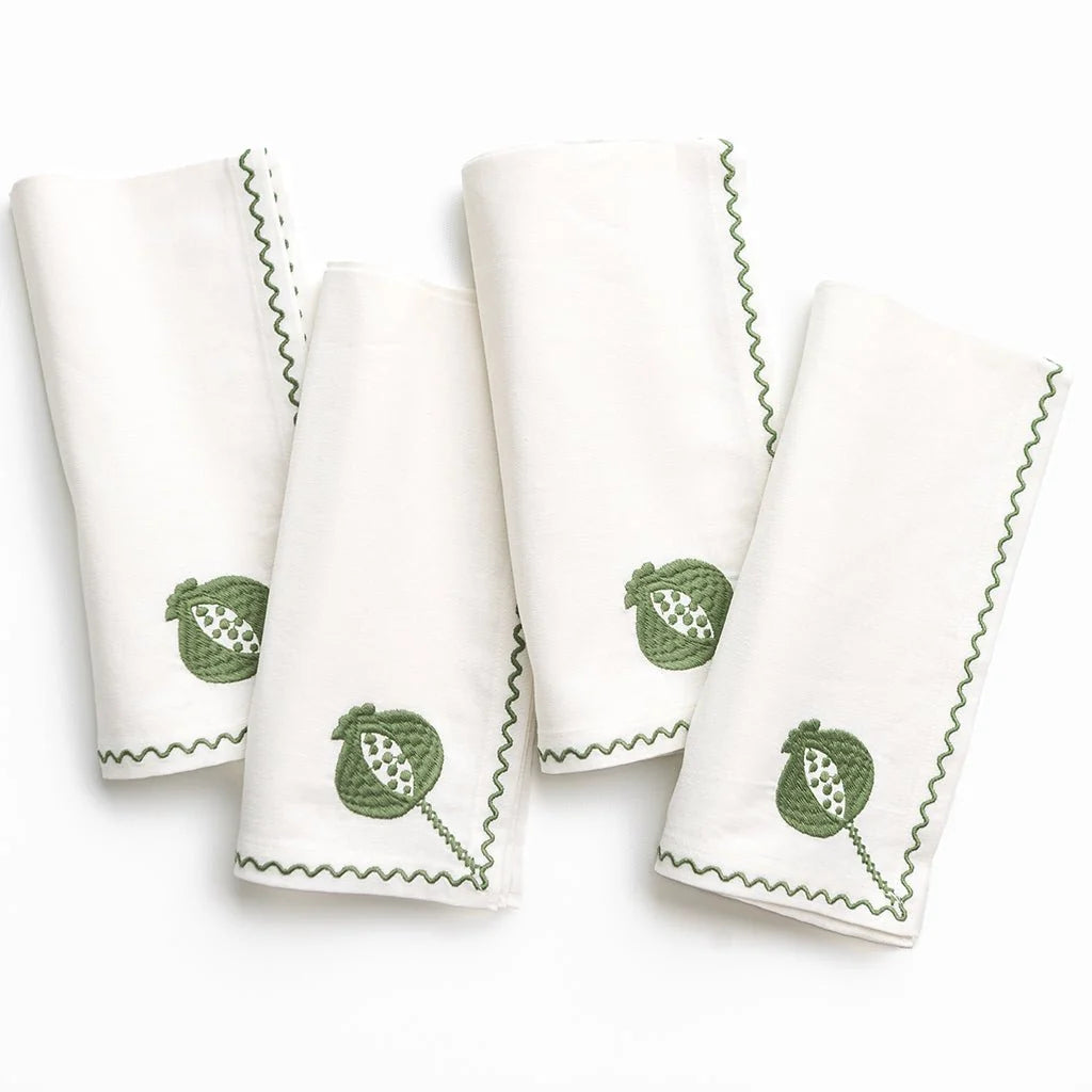 Crewel Green Napkin | Set of 4