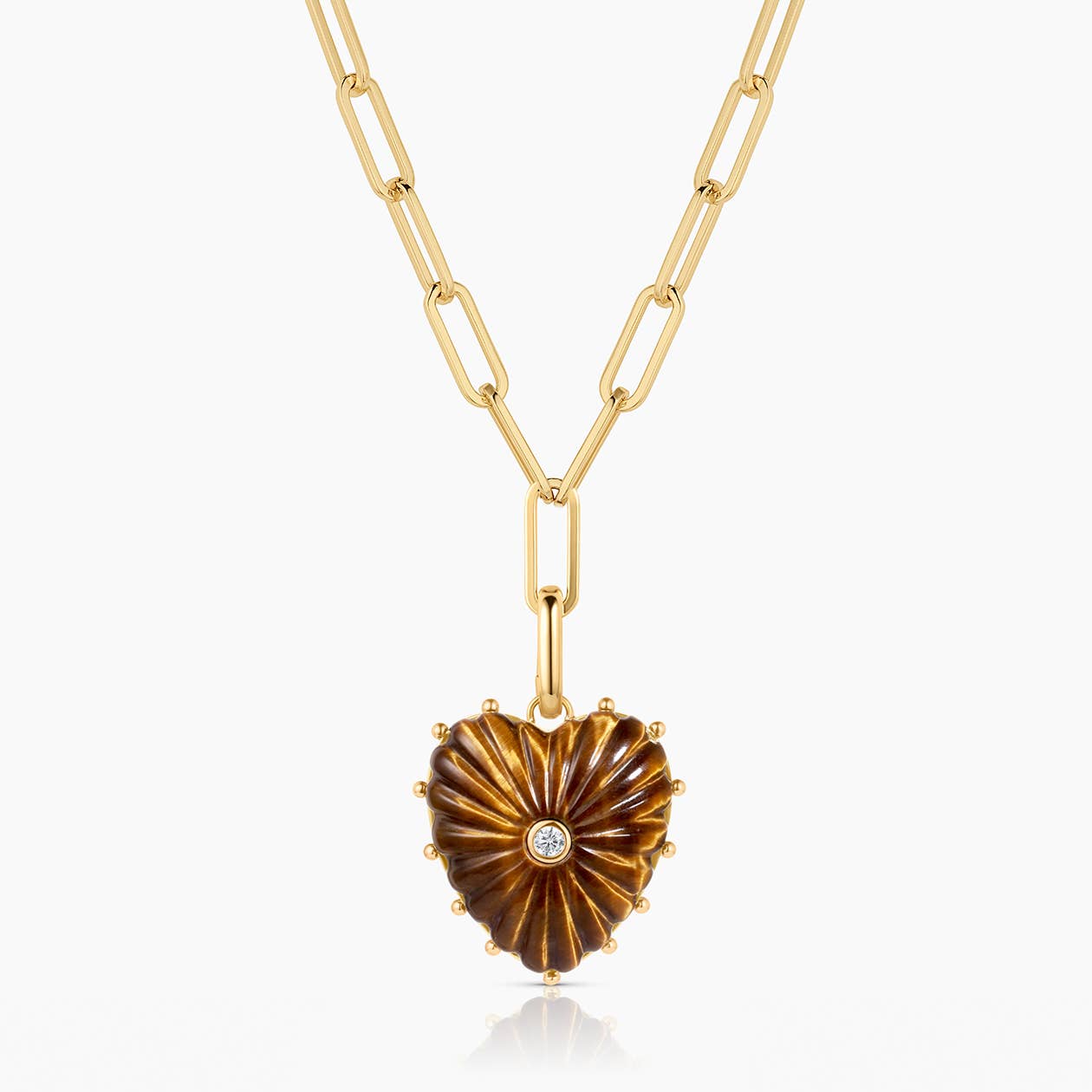 Malene Tigers Eye Clip Necklace