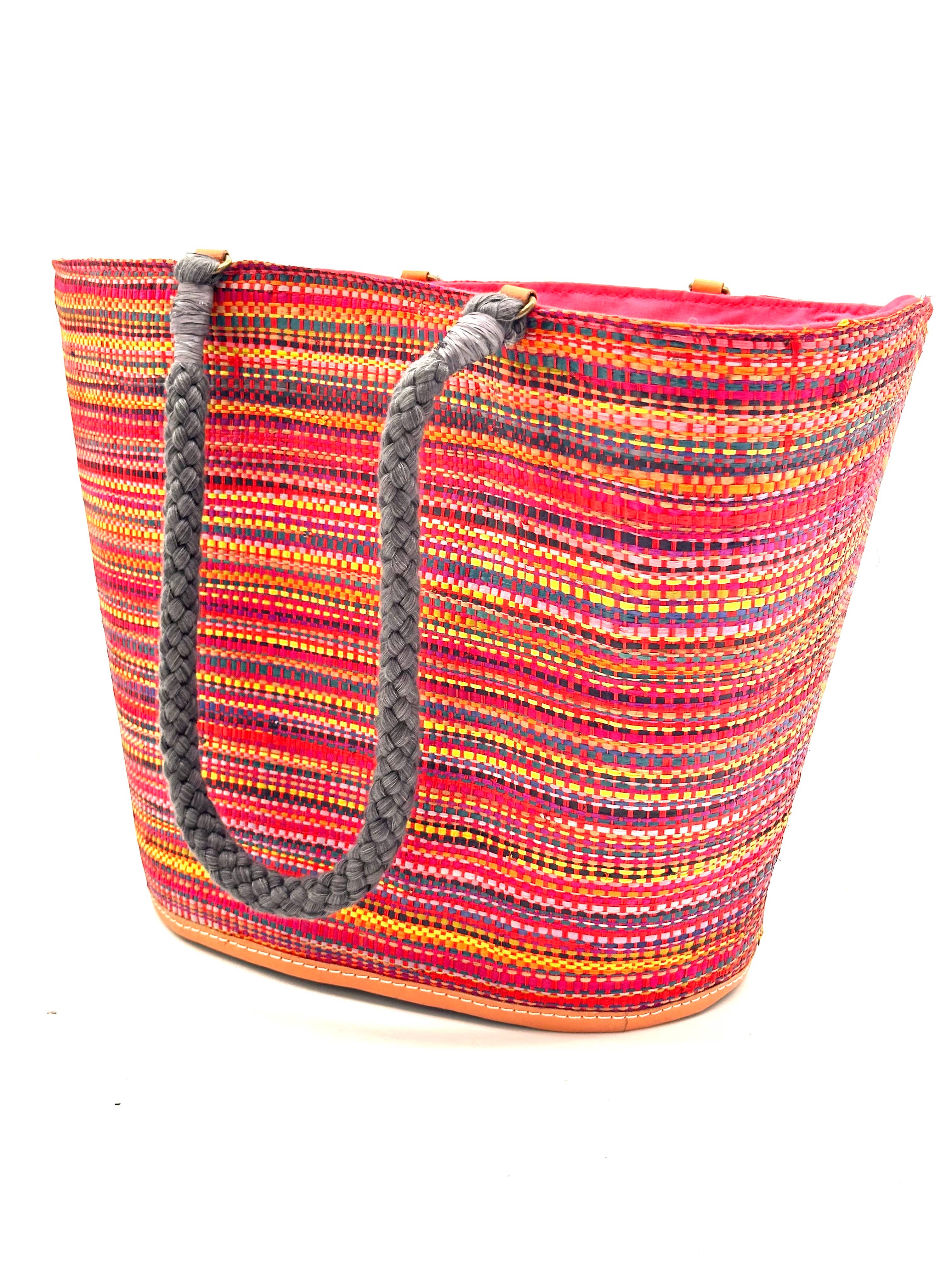 Brighton Melange Straw Tote Beach Bag with Rope Handle
