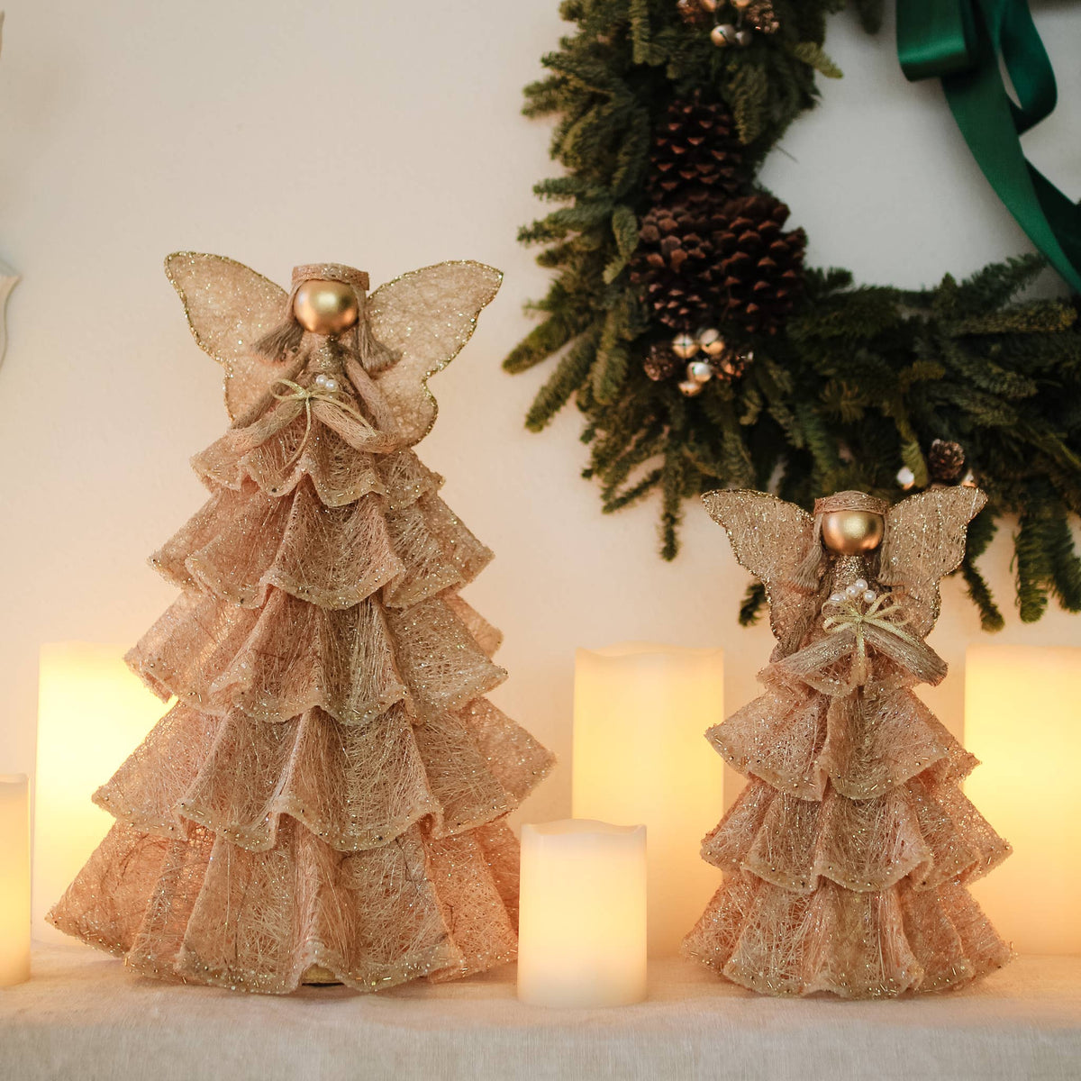 Tabletop/Tree Topper Noelle Angel (Nat/Gold)