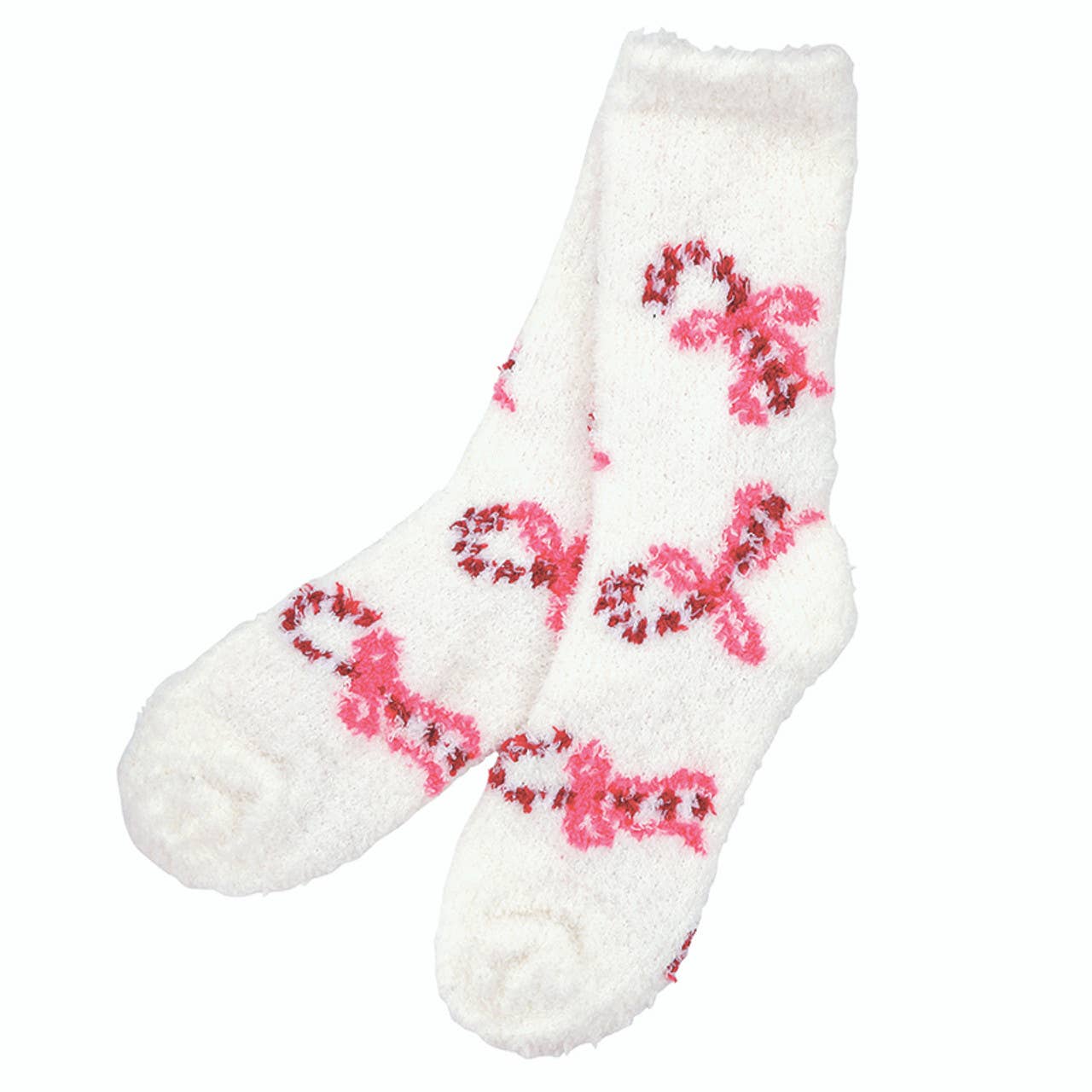 Cozy Socks in Ornament - Ivory + Candy Canes