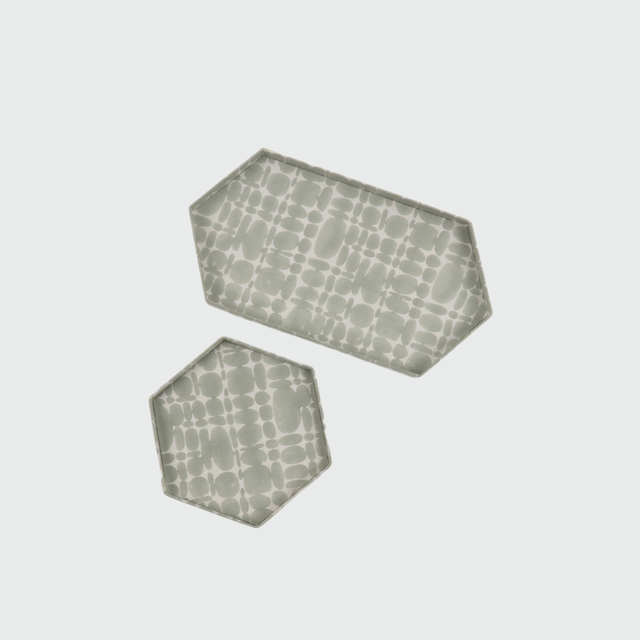 Pierre Hexagon Tray Set, Sea Foam