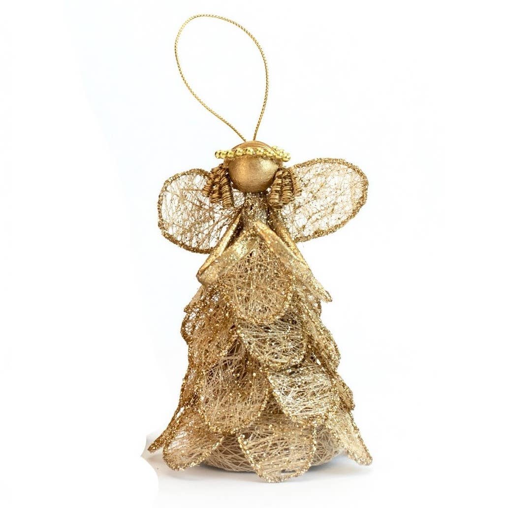 5" Angel Orn w/Gumon Petals (Ecru/Gold)