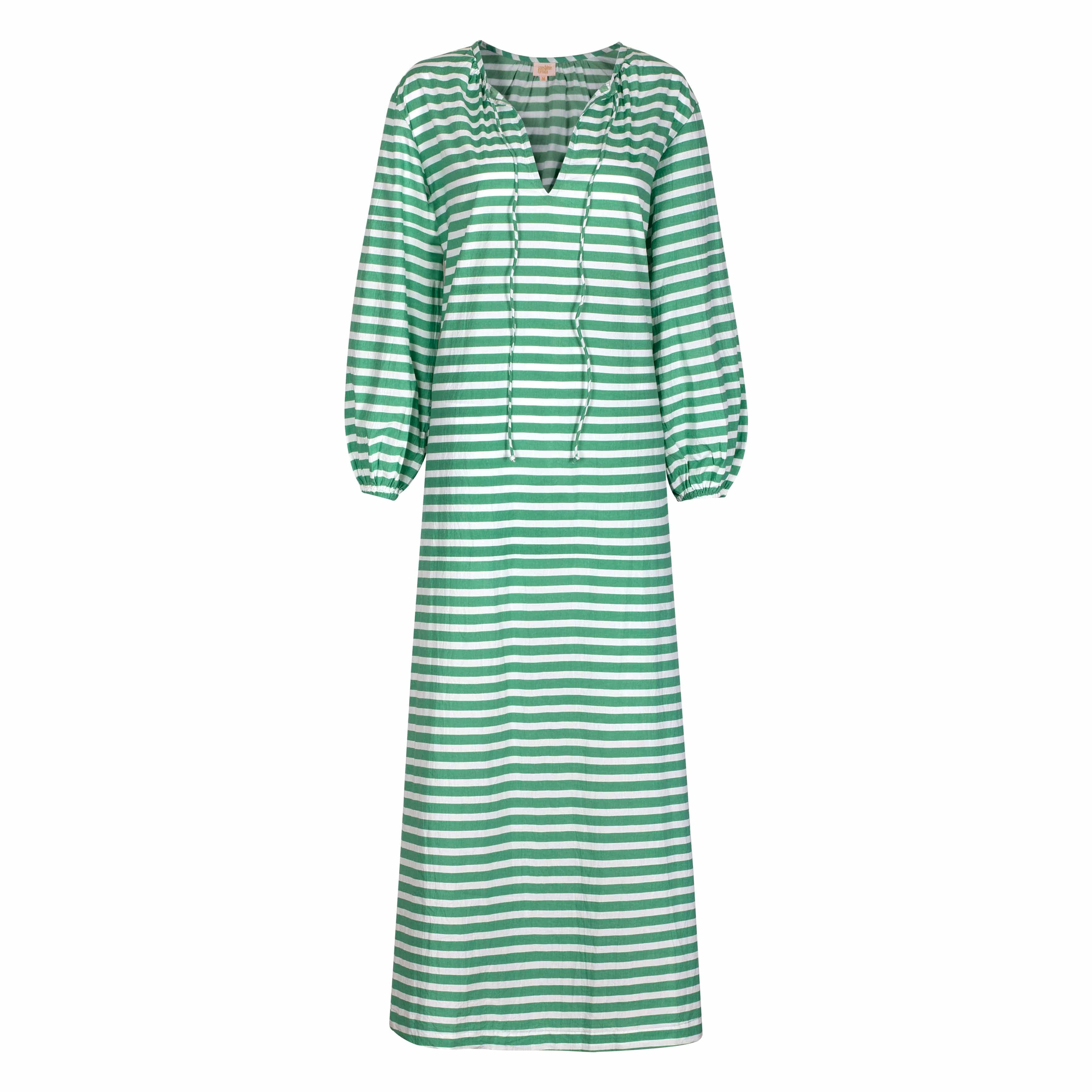 Green and White Stripe Sienna Dress